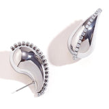 Vintage Crystal Hollow Droplet 18K Plated Stud Earrings