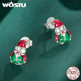 925 Silver Christmas Reindeer Ear Studs Women Gift