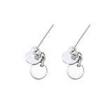 Davis 925 Silver Geometry Wafer Stud Earrings Women Wedding Jewelry