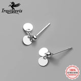 Davis 925 Silver Geometry Wafer Stud Earrings Women Wedding Jewelry
