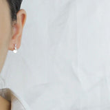 Davis 925 Silver Geometry Wafer Stud Earrings Women Wedding Jewelry