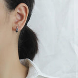 Davis 925 Silver Geometry Wafer Stud Earrings Women Wedding Jewelry