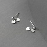 Davis 925 Silver Geometry Wafer Stud Earrings Women Wedding Jewelry