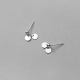 Davis 925 Silver Geometry Wafer Stud Earrings Women Wedding Jewelry
