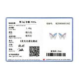 925 Silver Rainbow Zirconia Stud Earrings Hollow Butterfly Fine Jewelry