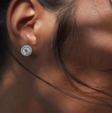 925 Silver Moissanite Stud Earrings for Women