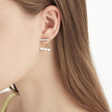 Zircon Pearls Earrings Stainless Steel Piercing Earings