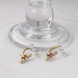Zircon Pearls Earrings Stainless Steel Piercing Earings