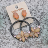 Crystal Flower Drop Earrings Big Long Brinco Oorbellen