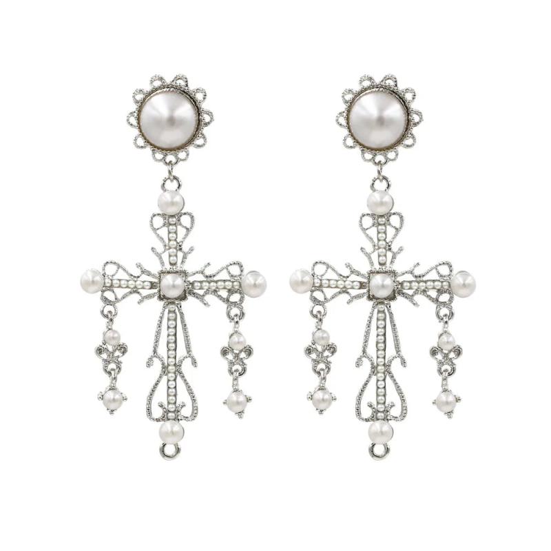 Hip Hop Christmas Jewelry Cross Stud Earrings for Women