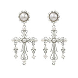 Hip Hop Christmas Jewelry Cross Stud Earrings for Women