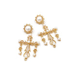 Hip Hop Christmas Jewelry Cross Stud Earrings for Women