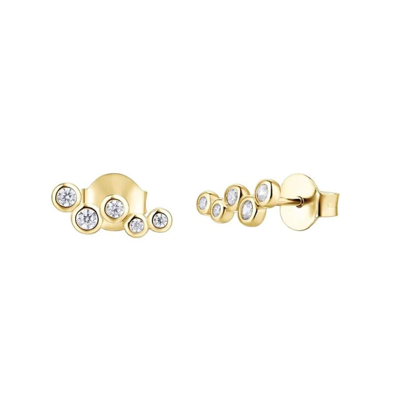 Crystal 925 Sterling Silver Stud Earring for Women Cartilage Fine Jewelry
