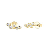 Crystal 925 Sterling Silver Stud Earring for Women Cartilage Fine Jewelry
