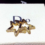 Stars Earrings Women's Earrings Star Golden Zircon Girls Christmas Gift