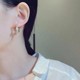 Stars Earrings Women's Earrings Star Golden Zircon Girls Christmas Gift