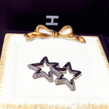 Stars Earrings Women's Earrings Star Golden Zircon Girls Christmas Gift