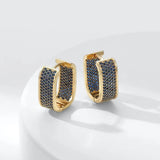 Golden Earrings, Multi-color Zircon, Christmas Gift