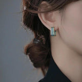 Golden Earrings, Multi-color Zircon, Christmas Gift