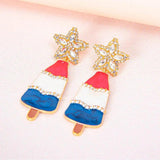 Crystal Pearl Christmas Bell Deer Lollipop Alpaca Earrings
