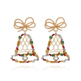 Crystal Pearl Christmas Bell Deer Lollipop Alpaca Earrings