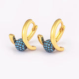 Nidin Crystal Ball Bead Earrings 8MM 5 Colors Rhinestone Drop Earrings