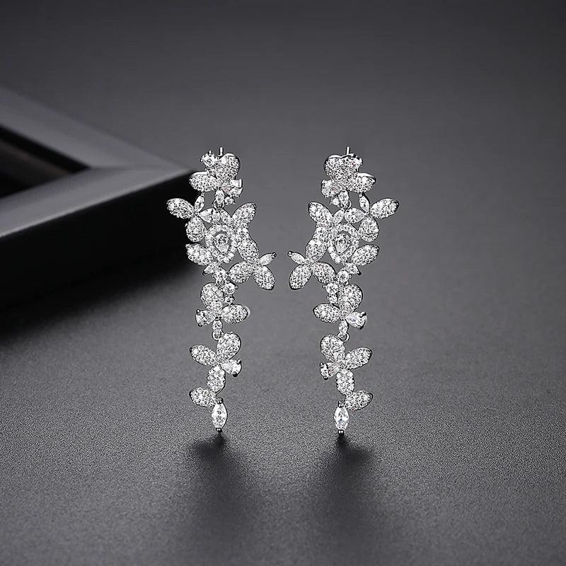 Elegant CZ Dangle Earrings for Women