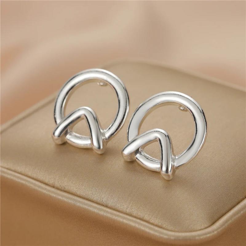 Anslow Arrivals Zinc Alloy Silver/Gold Plated Stud Earrings For Women