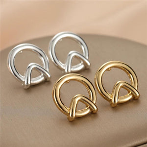 Anslow Arrivals Zinc Alloy Silver/Gold Plated Stud Earrings For Women