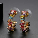 Rainbow CZ Hoop Earrings for Women Party Accessories