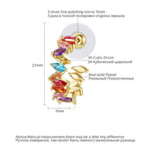 Rainbow CZ Hoop Earrings for Women Party Accessories