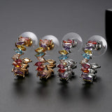 Rainbow CZ Hoop Earrings for Women Party Accessories
