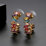 Rainbow CZ Hoop Earrings for Women Party Accessories