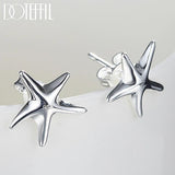 925 Silver Starfish Earrings Wedding Jewelry Christmas Gift