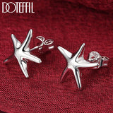 925 Silver Starfish Earrings Wedding Jewelry Christmas Gift