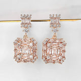 Geometric CZ Drop Earrings Women Bridal Jewelry EP2843