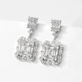 Geometric CZ Drop Earrings Women Bridal Jewelry EP2843