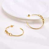 Women Chain Earrings Stainless Steel Hoop Lady Christmas Gift Jewelry