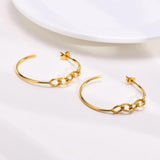 Women Chain Earrings Stainless Steel Hoop Lady Christmas Gift Jewelry