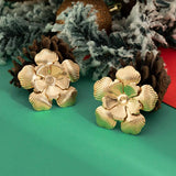 Exaggerated Metal Flower Earrings Punk Hoop Christmas Gift