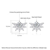 CZ Leaf Shape Stud Earrings for Women | Festive Party Accessories