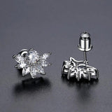 CZ Leaf Shape Stud Earrings for Women | Festive Party Accessories