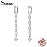 925 Silver CZ Dangle Earrings for Wedding, Women Fine Jewelry