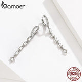 925 Silver CZ Dangle Earrings for Wedding, Women Fine Jewelry