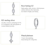 925 Silver CZ Dangle Earrings for Wedding, Women Fine Jewelry