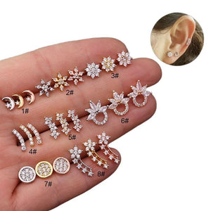 Moon Flowers Round Earrings for Women Jewelry Christmas Gift