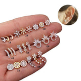 Moon Flowers Round Earrings for Women Jewelry Christmas Gift