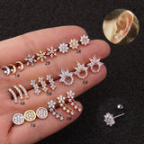 Moon Flowers Round Earrings for Women Jewelry Christmas Gift