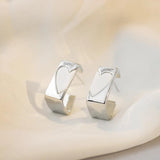 Unique Splice Heart Metal Square Earrings for Women's Jewelry