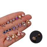 Zircon Piercing Stud Earrings for Women - Christmas Gift